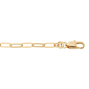 Bracelet en plaqué or mailles fines rectangulaires régulières 16+3cm - Vue 1