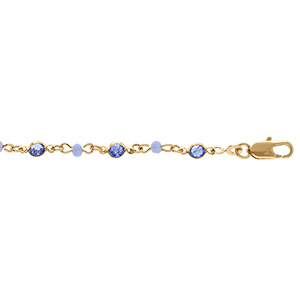 Bracelet en plaqu� or tutti frutti r�sine et oxyde bleu - 16+3cm