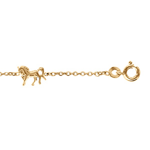 Bracelet en vermeil enfant trois chevaux  - 15+3cm