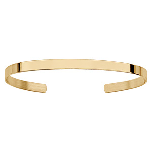 Bracelet en vermeil esclave ouvert ruban 4,5mm - diam�tre 60 par 47mm