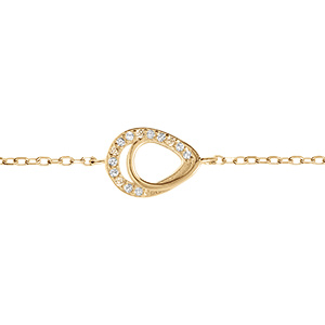 Bracelet en vermeil goutte avec oxydes blancs sertis - 15+3cm