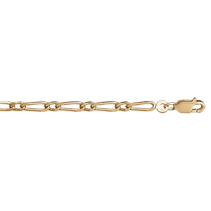 Bracelet en vermeil maille 1+1 3mm - 18cm - Vue 1