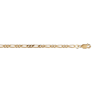 Bracelet en vermeil maille 1+2 3mm - 18cm - Vue 1