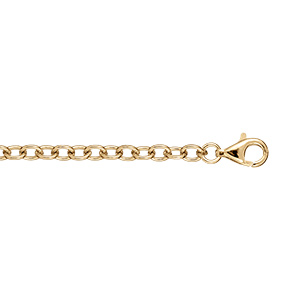 Bracelet en vermeil maille forcat -19cm réglable - Vue 1