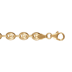 Bracelet en vermeil maille grain de café 6mm - 18cm - Vue 1