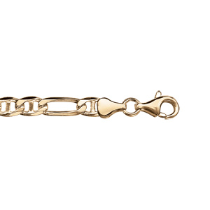 Bracelet en vermeil maille marine alterne 6mm  - 21cm - Vue 1