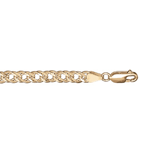 Bracelet en vermeil maille tressée souple gros modèle -18cm - Vue 1