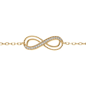 Bracelet en vermeil motif infini ajour� avec oxydes blancs sertis - 16+2cm