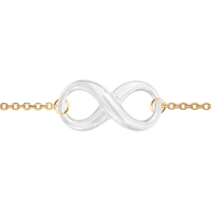 Bracelet en vermeil motif infini céramique blanche - 16+3cm - Vue 1