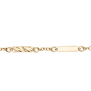 Bracelet en vermeil plaquettes rectangulaires diamantées - 16+2,5cm - Vue 1