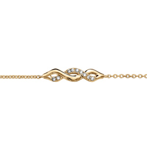 Bracelet en vermeil torsade d\'oxydes blancs sertis - 16+3cm - Vue 1