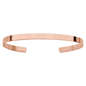 Bracelet esclave en plaqu or rose ruban large ouvert  graver - Vue 1