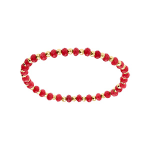 Bracelet extensible agate ponge vritable et boules en acier dor - Vue 1