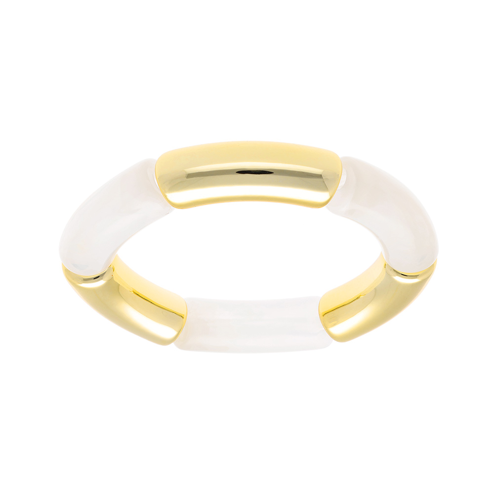 Bracelet extensible blanc et dor� - Vue 1