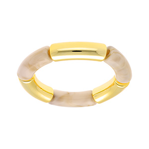 Bracelet extensible blanc nacr et dor