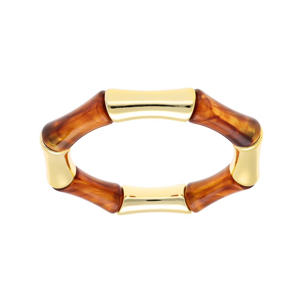 Bracelet extensible galb� ambre et dor� - Vue 1