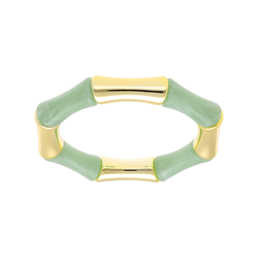 Bracelet extensible galb� vert et dor� - Vue 1