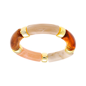 Bracelet extensible multi couleurs  anneaux dors