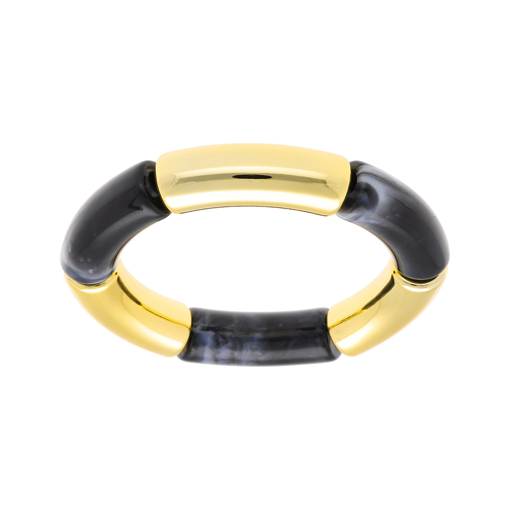 Bracelet extensible noir et dor� - Vue 1