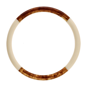 Bracelet jonc 6mm en r�sine couleur ambre et blanc - 60mm