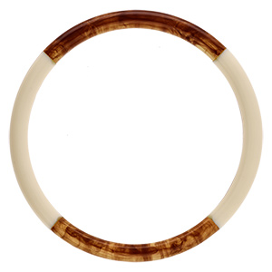 Bracelet jonc 6mm en r�sine couleur ambre et blanc - 63mm