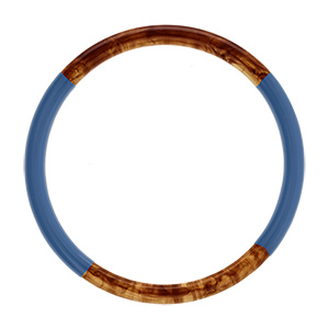 Bracelet jonc 6mm en r�sine couleur ambre et bleu - 60mm