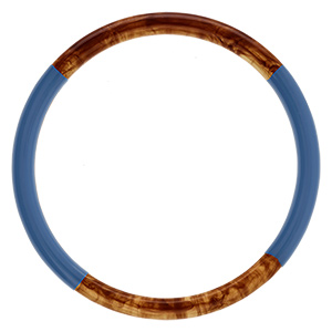 Bracelet jonc 6mm en r�sine couleur ambre et bleu - 63mm