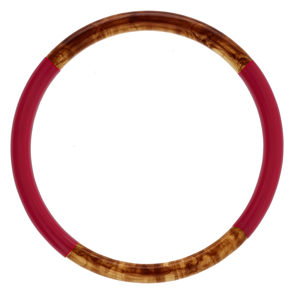 Bracelet jonc 6mm en r�sine couleur ambre et bordeau - 63mm - Vue 1