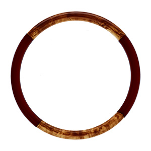 Bracelet jonc 6mm en r�sine couleur ambre et chocolat - 60mm