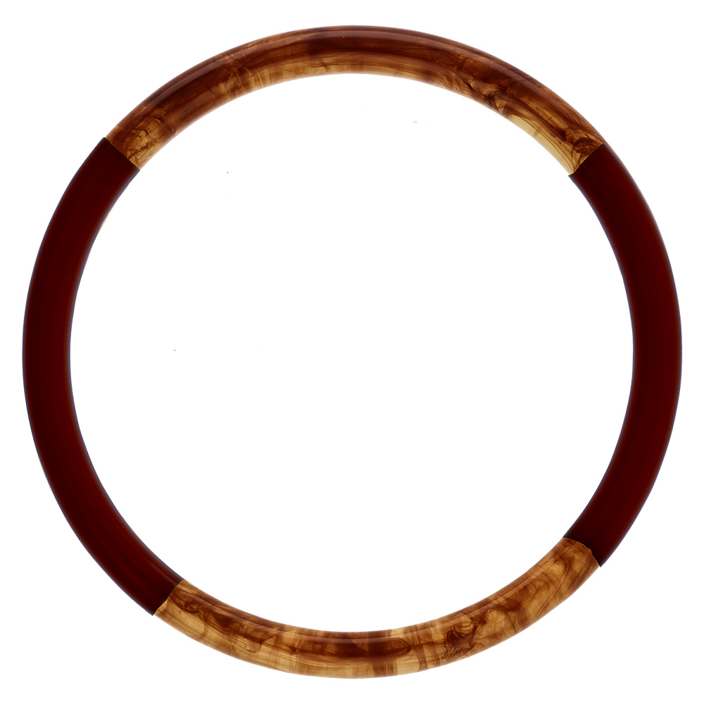 Bracelet jonc 6mm en r�sine couleur ambre et chocolat - 63mm - Vue 1