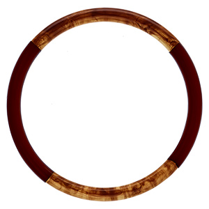 Bracelet jonc 6mm en r�sine couleur ambre et chocolat - 63mm