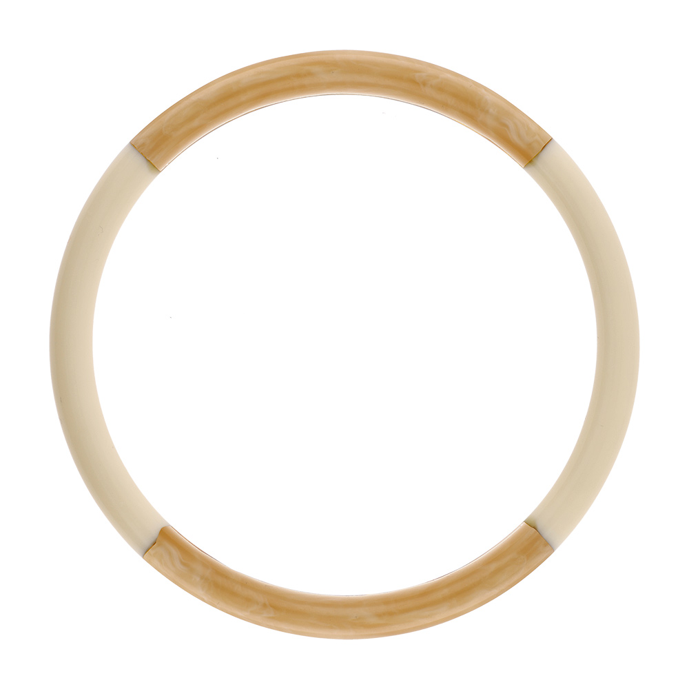Bracelet jonc 6mm en r�sine couleur corne et blanche - 60mm - Vue 1