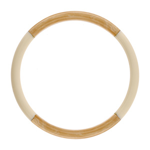 Bracelet jonc 6mm en r�sine couleur corne et blanche - 60mm