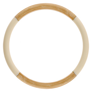 Bracelet jonc 6mm en r�sine couleur corne et blanche - 63mm
