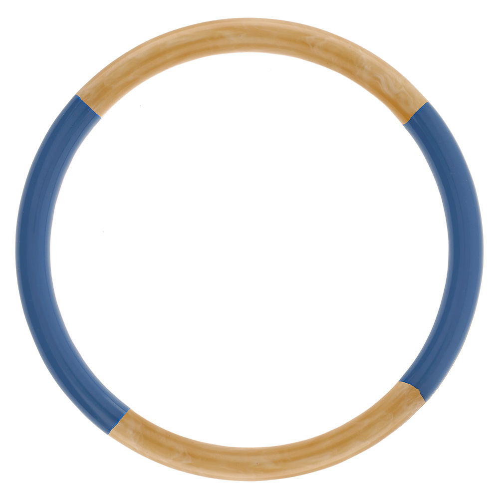 Bracelet jonc 6mm en r�sine couleur corne et bleu - 63mm - Vue 1