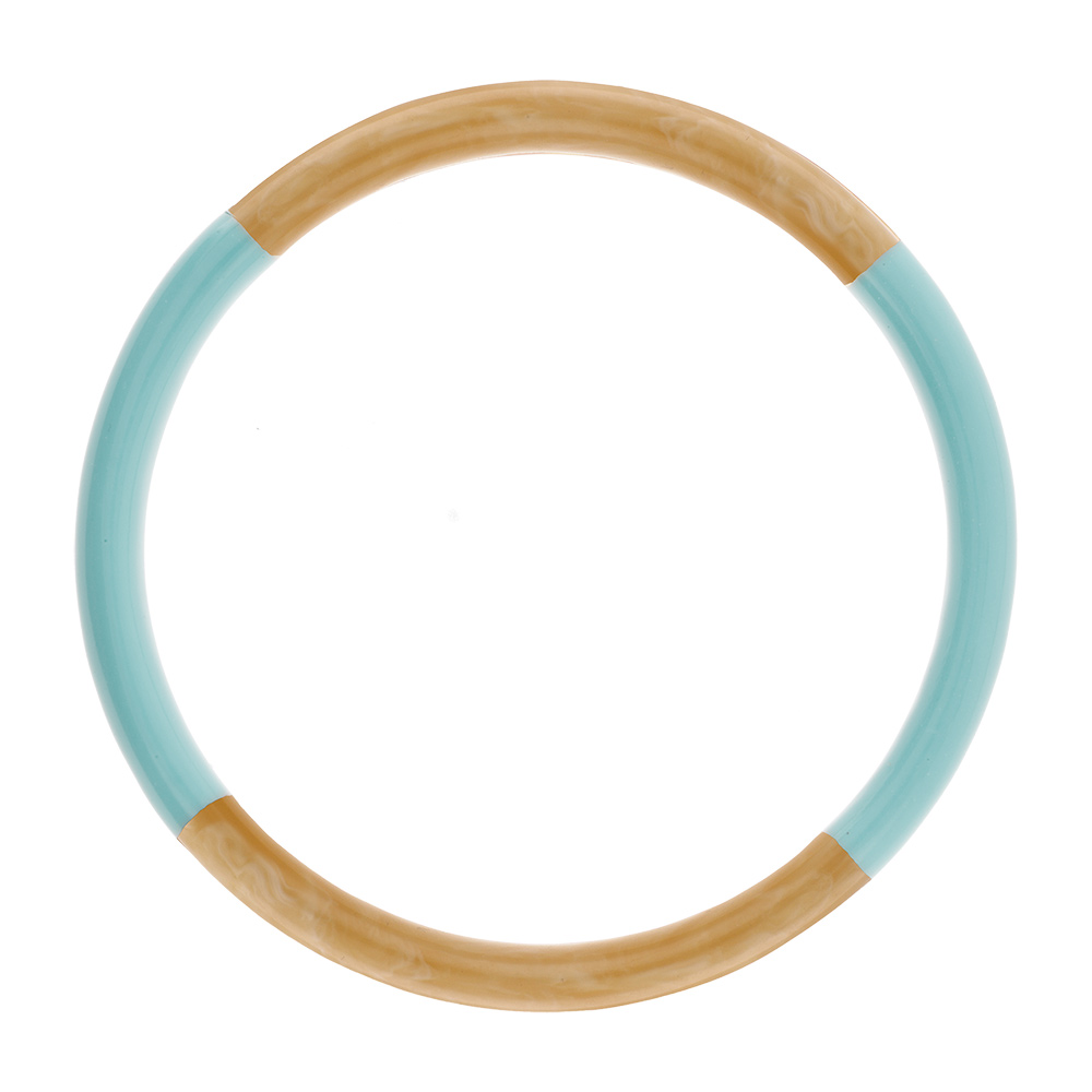 Bracelet jonc 6mm en r�sine couleur corne et bleu ciel - 60mm - Vue 1