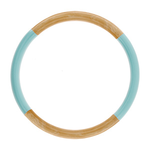 Bracelet jonc 6mm en r�sine couleur corne et bleu ciel - 60mm