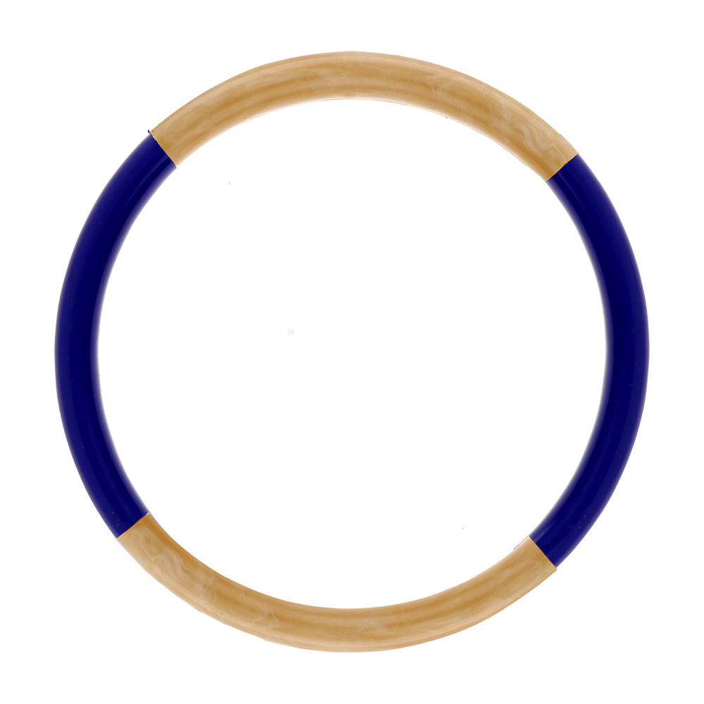 Bracelet jonc 6mm en r�sine couleur corne et bleu fonc�-  60mm - Vue 1
