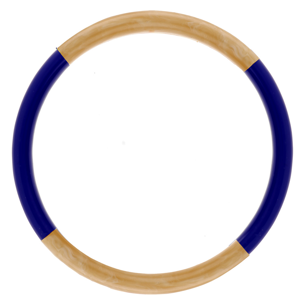 Bracelet jonc 6mm en r�sine couleur corne et bleu fonc� - 63mm - Vue 1