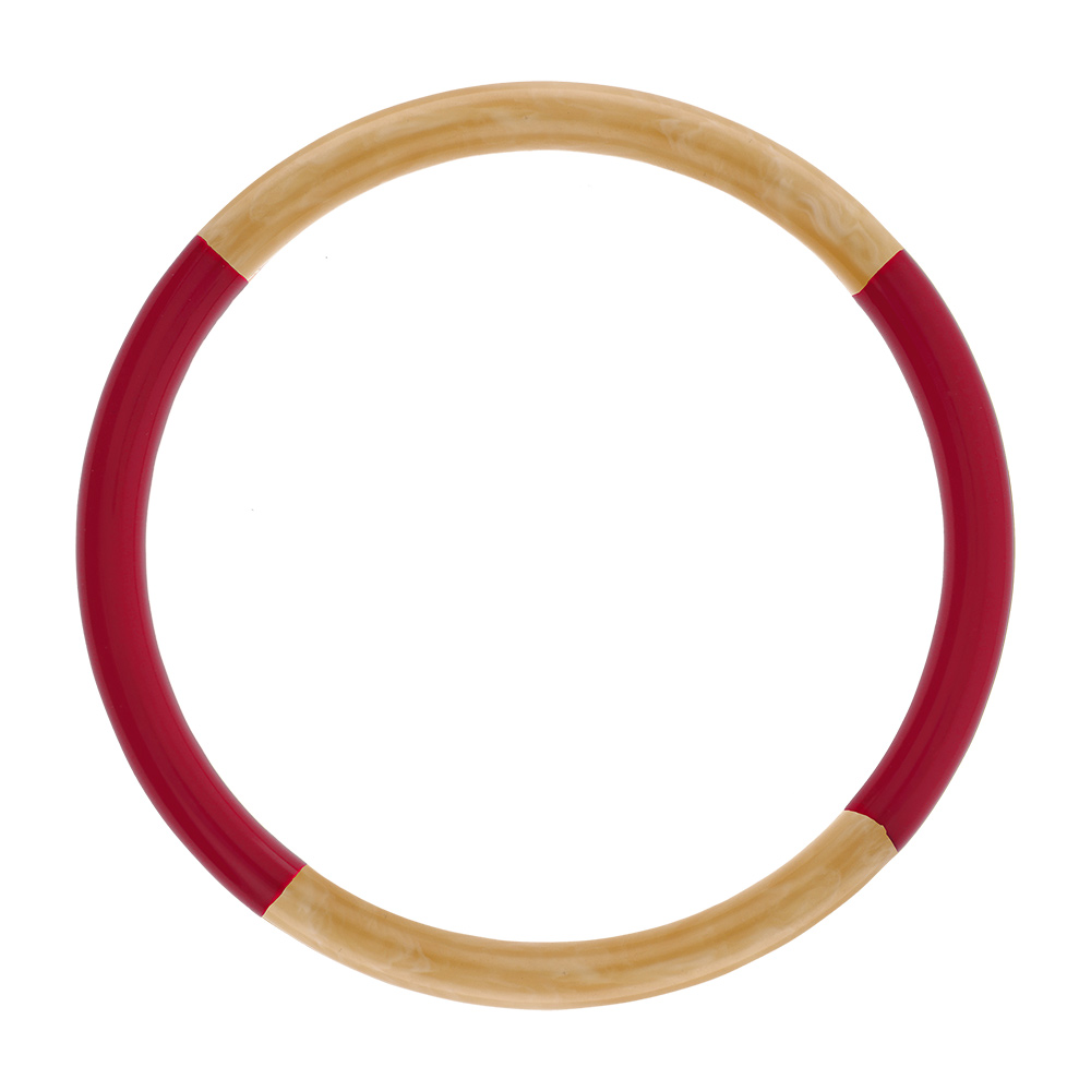 Bracelet jonc 6mm en r�sine couleur corne et bordeau - 60mm - Vue 1