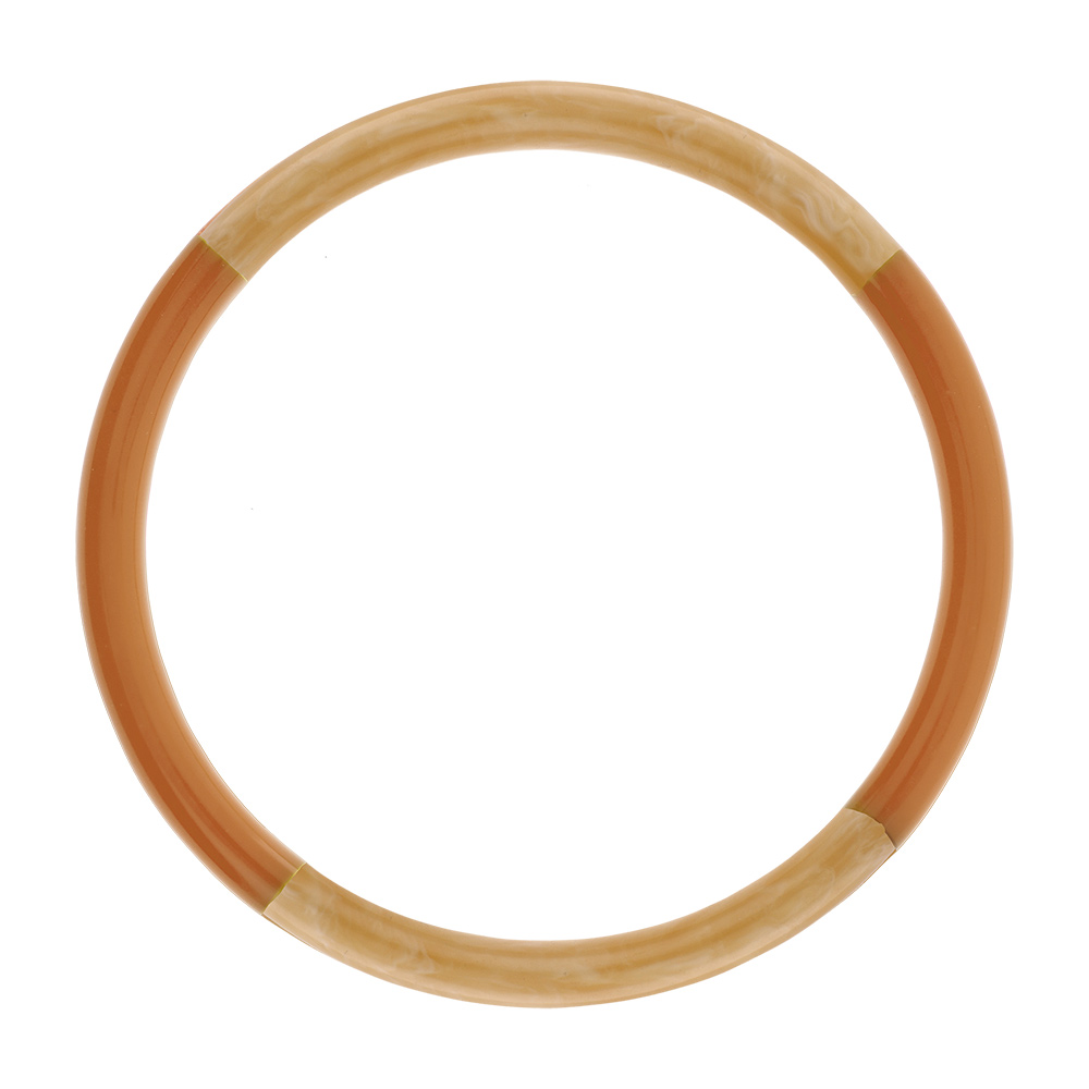Bracelet jonc 6mm en r�sine couleur corne et caramel - 60mm - Vue 1