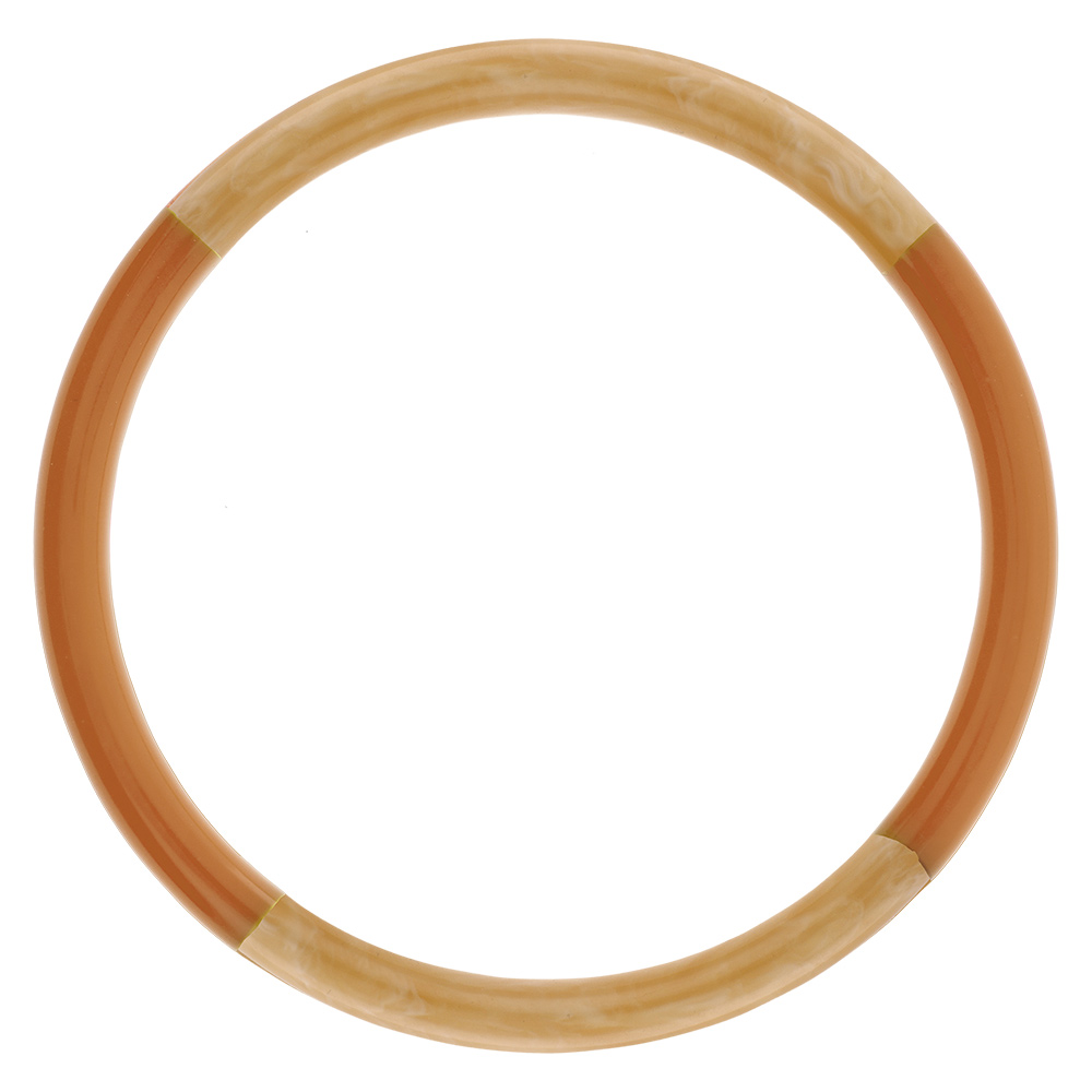 Bracelet jonc 6mm en r�sine couleur corne et caramel - 63mm - Vue 1