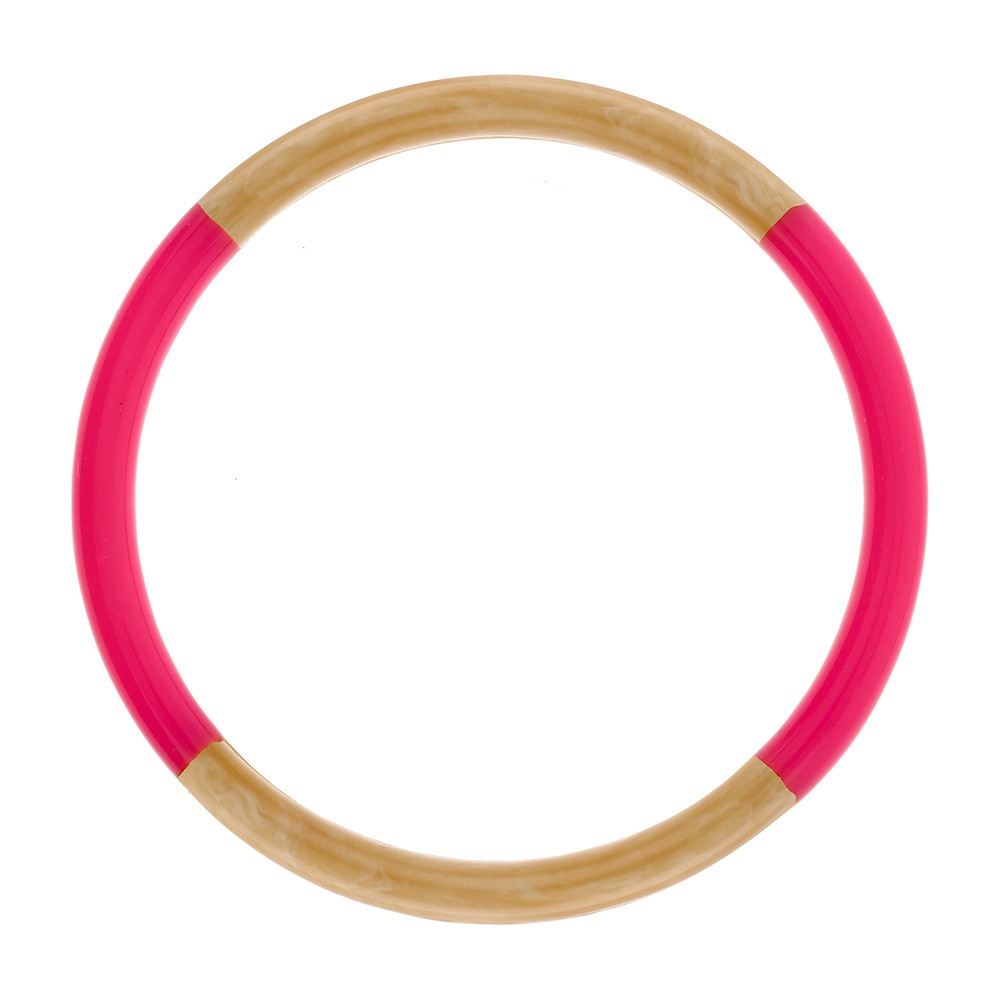 Bracelet jonc 6mm en r�sine couleur corne et fushia - 60mm - Vue 1