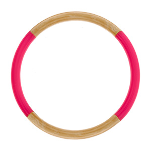 Bracelet jonc 6mm en r�sine couleur corne et fushia - 60mm