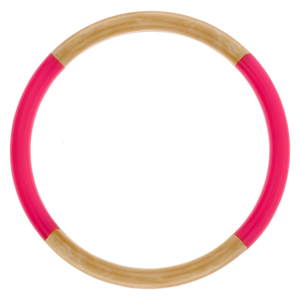 Bracelet jonc 6mm en r�sine couleur corne et fushia  - 63mm - Vue 1
