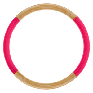 Bracelet jonc 6mm en r�sine couleur corne et fushia  - 63mm