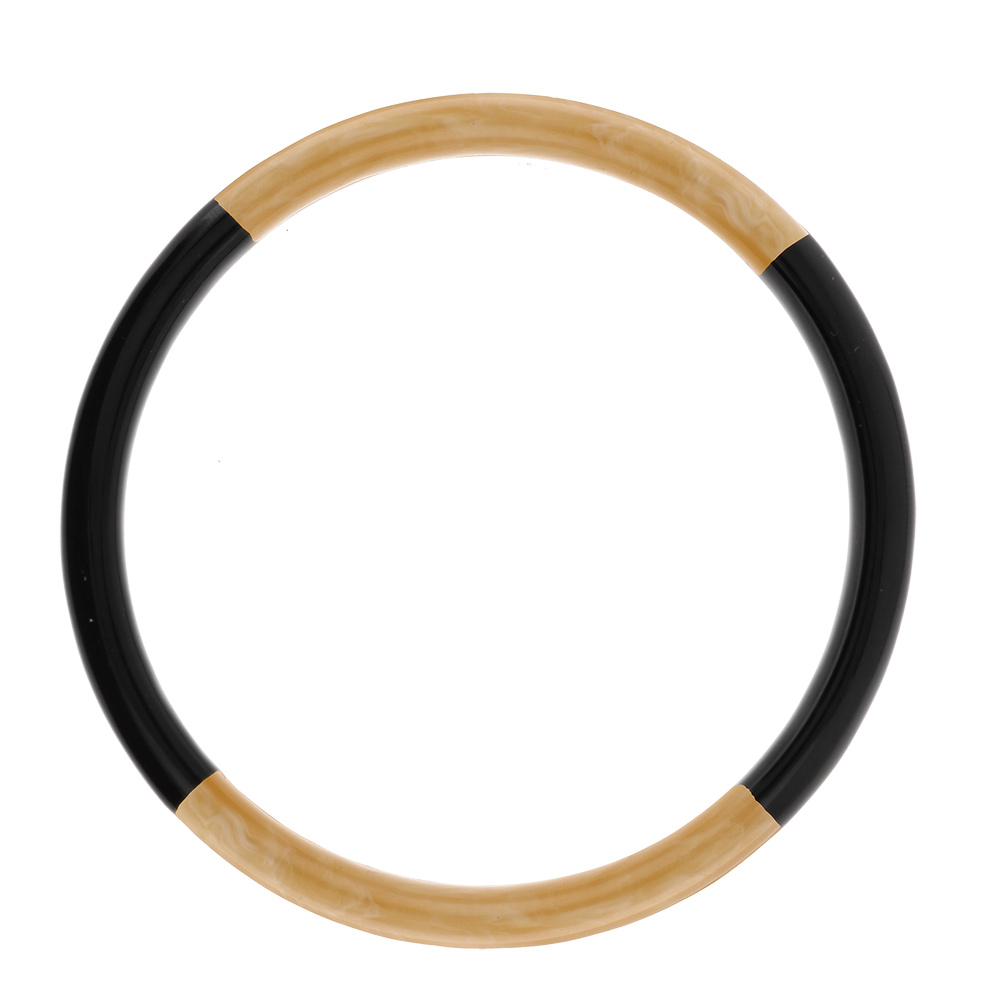 Bracelet jonc 6mm en r�sine couleur corne et noir - 60mm - Vue 1