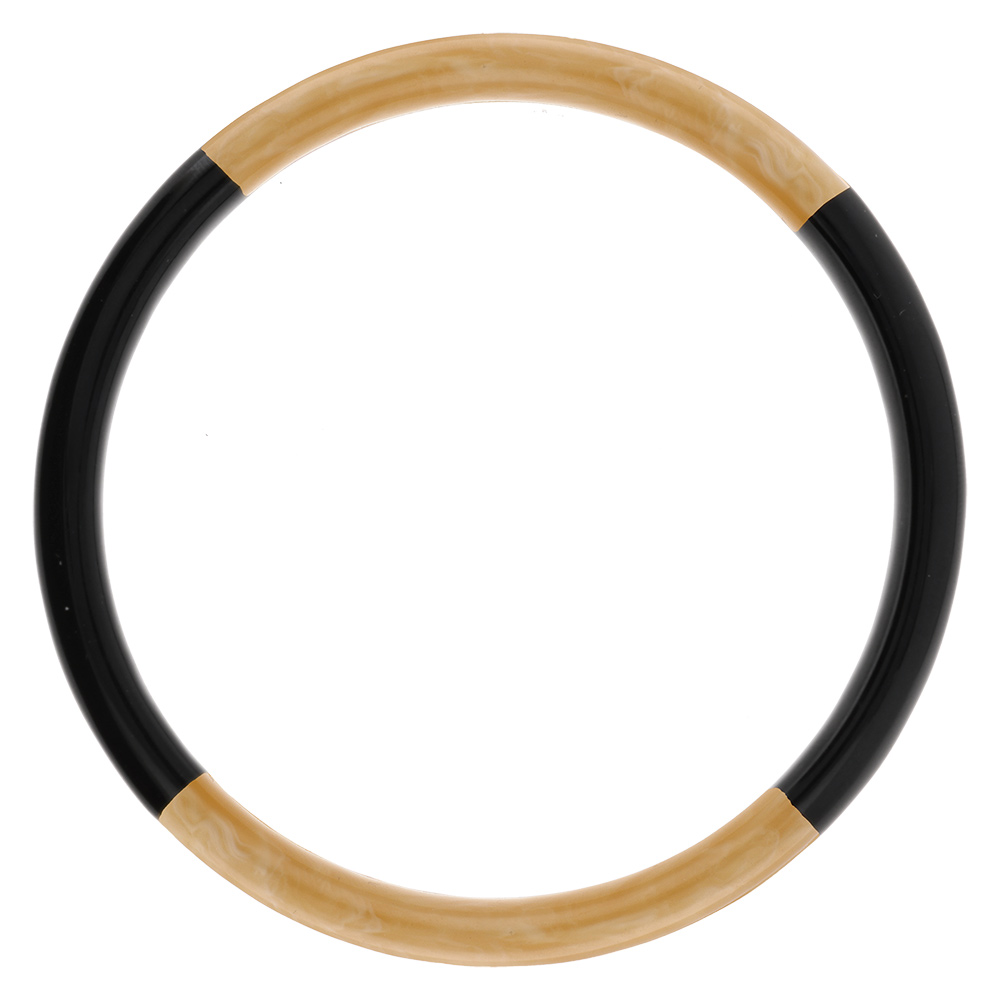 Bracelet jonc 6mm en r�sine couleur corne et noir-  63mm - Vue 1