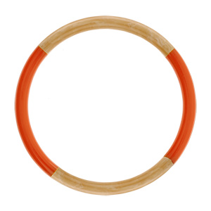 Bracelet jonc 6mm en r�sine couleur corne et orange - 60mm