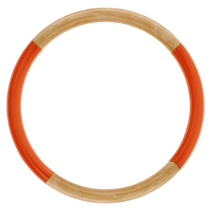 Bracelet jonc 6mm en r�sine couleur corne et orange - 63mm